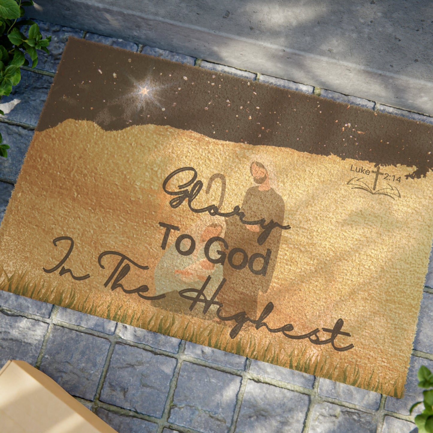 Holiday, Nativity Scene, Inspirational 24" x 16" Doormat