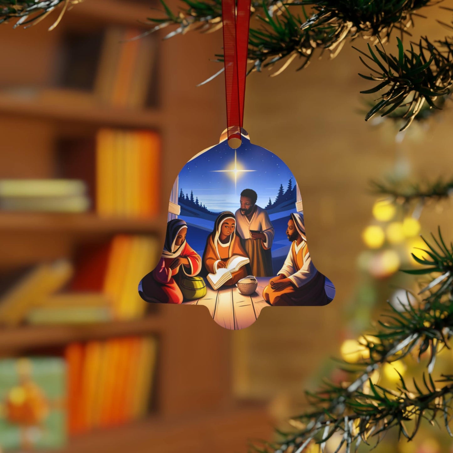 Holiday, Christian, Religious, Nativity Scene, Keepsakes, Christmas Tree, Metal Ornaments