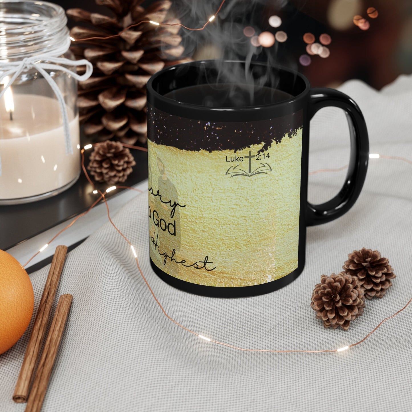 Holiday, Christian, Religious, Nativity, Inspirational 11oz Black Mug