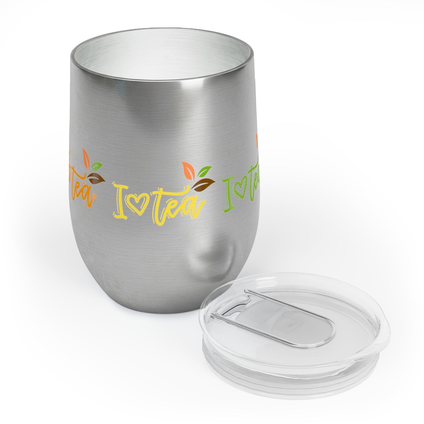 I Love Tea Insulated Cup Mug with Lid, Copper Vacuum Insulated Cup, 12oz