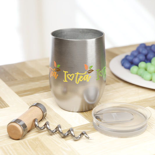 I Love Tea Insulated Cup Mug with Lid, Copper Vacuum Insulated Cup, 12oz