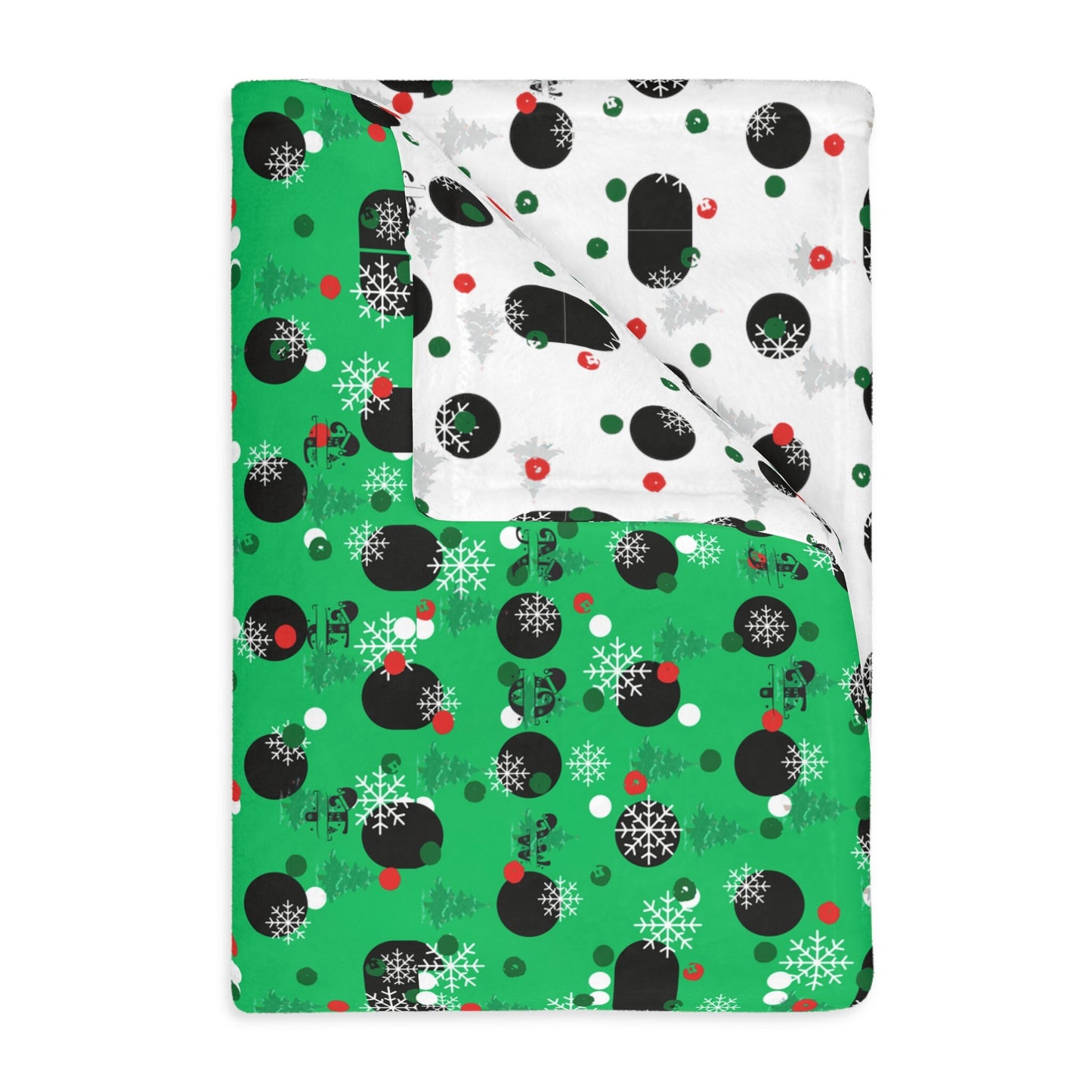 Christmas Holiday, Let It Snow Throw, Velveteen Minky Gift Blanket (Two-sided print)