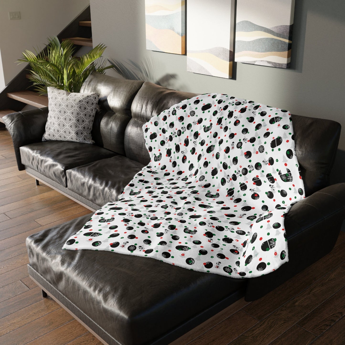 Christmas Holiday, Let It Snow Throw, Velveteen Minky Gift Blanket (Two-sided print)
