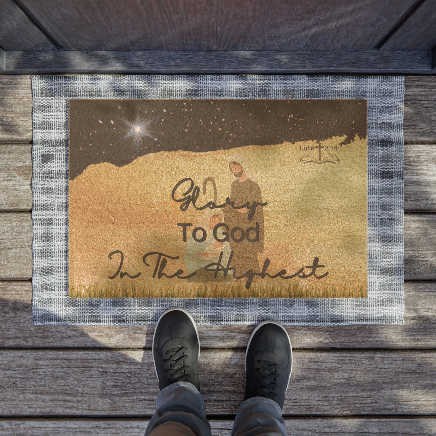 Holiday, Nativity Scene, Inspirational 24" x 16" Doormat