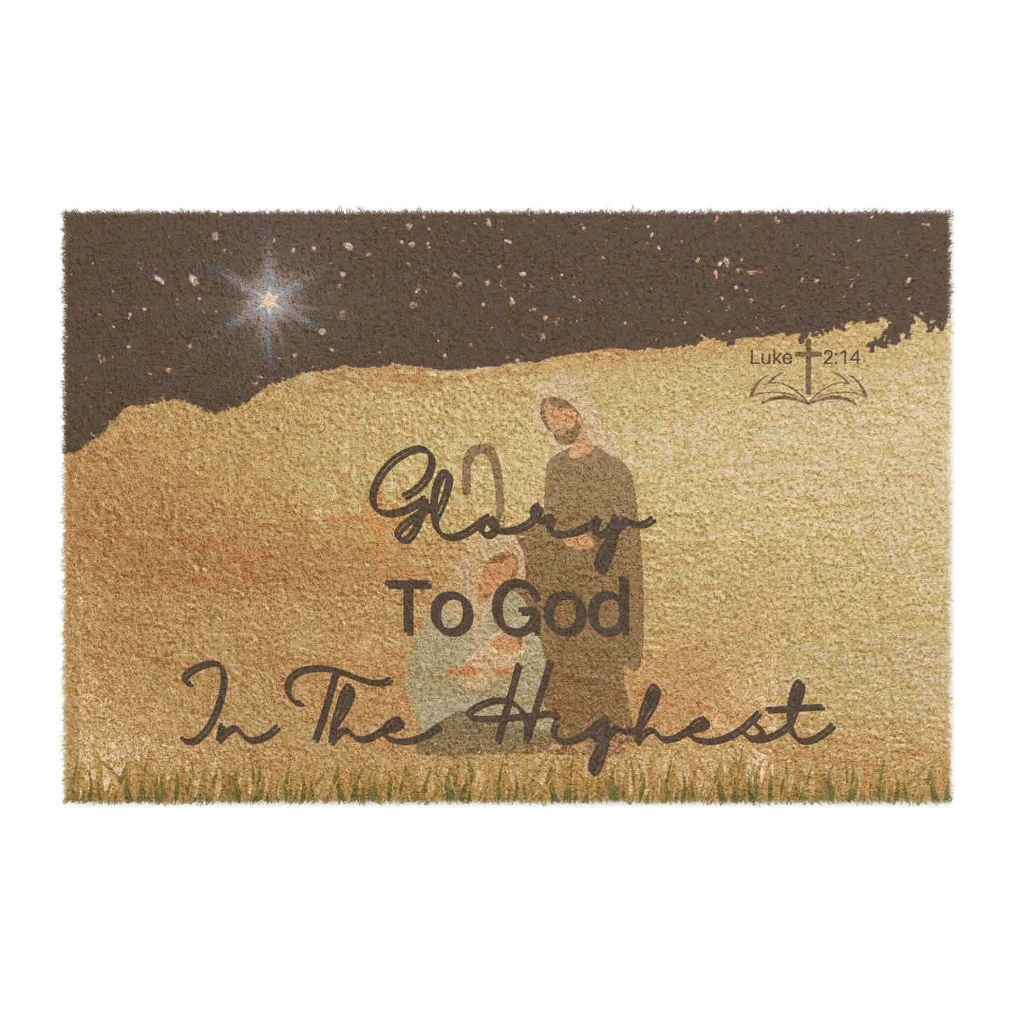 Holiday, Nativity Scene, Inspirational 24" x 16" Doormat