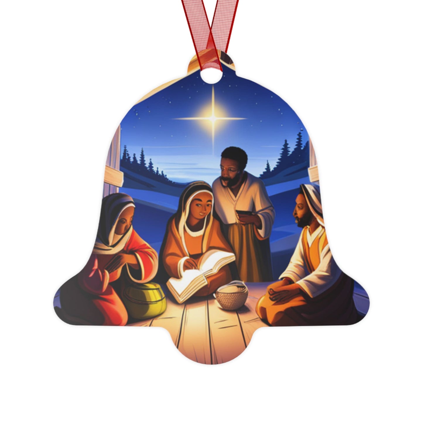 Holiday, Christian, Religious, Nativity Scene, Keepsakes, Christmas Tree, Metal Ornaments