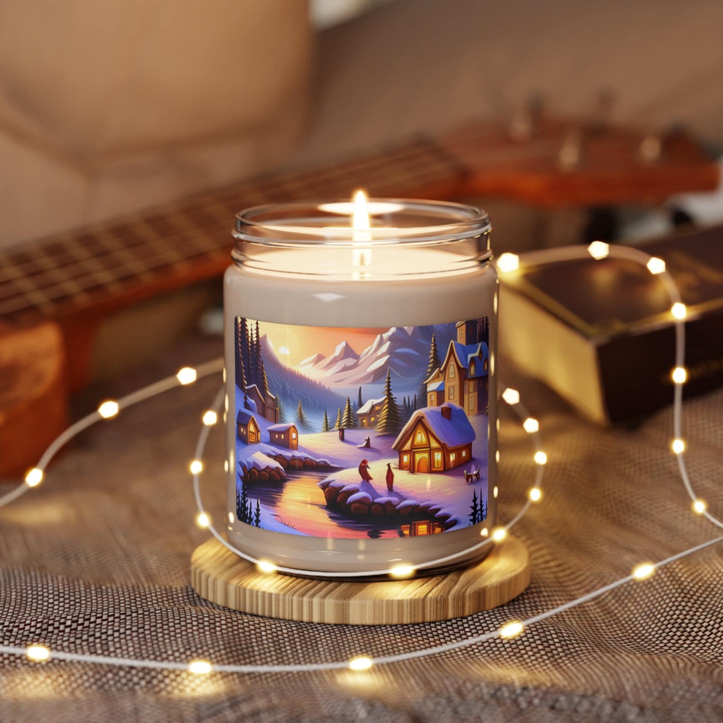 Holiday, Christmas Scene, Mystical, Mythical, Snow, Scented Soy Candle, 9oz