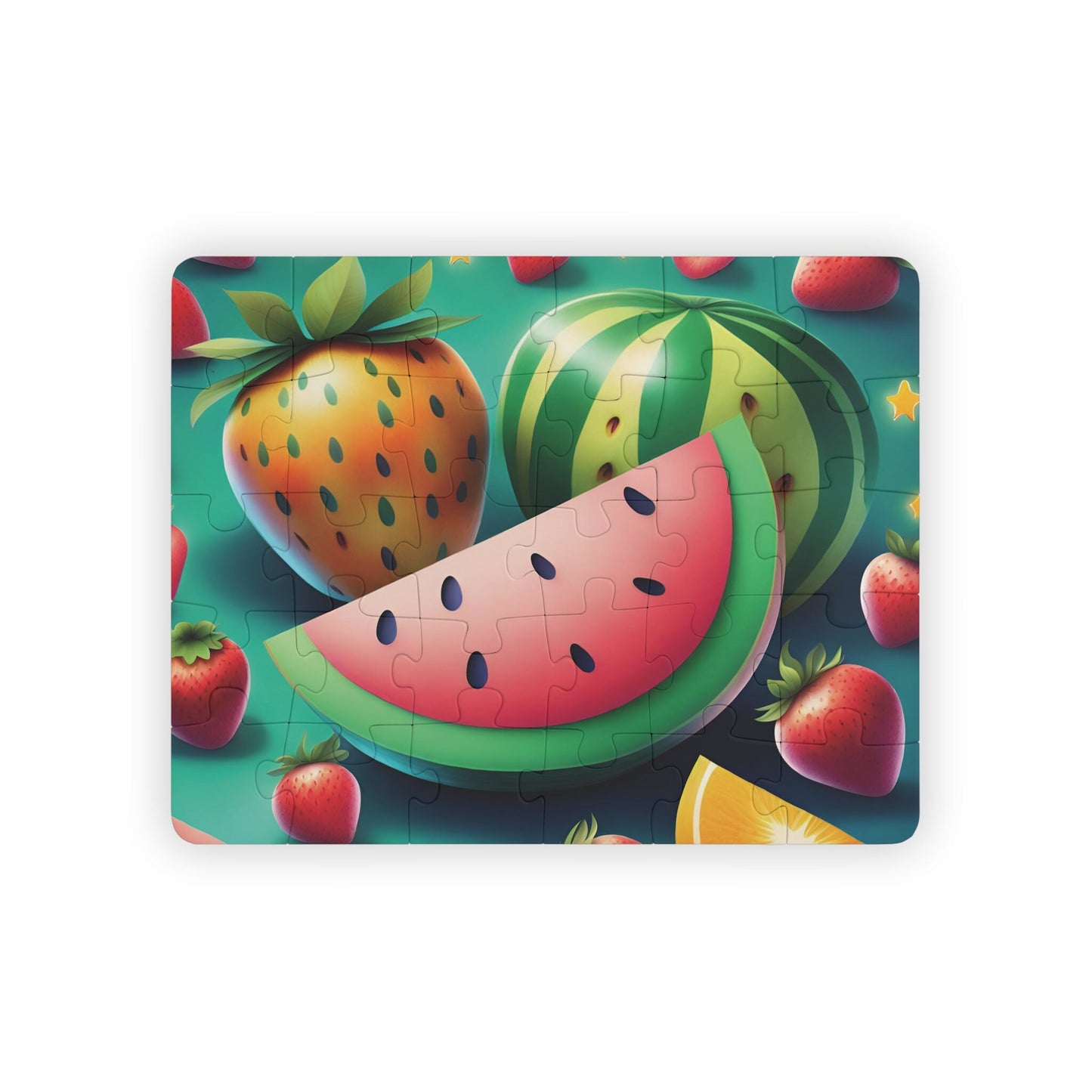 Kids Puzzle, Jumbo Strawberry Watermelon Fruit Puzzle, 30-Piece, Easy