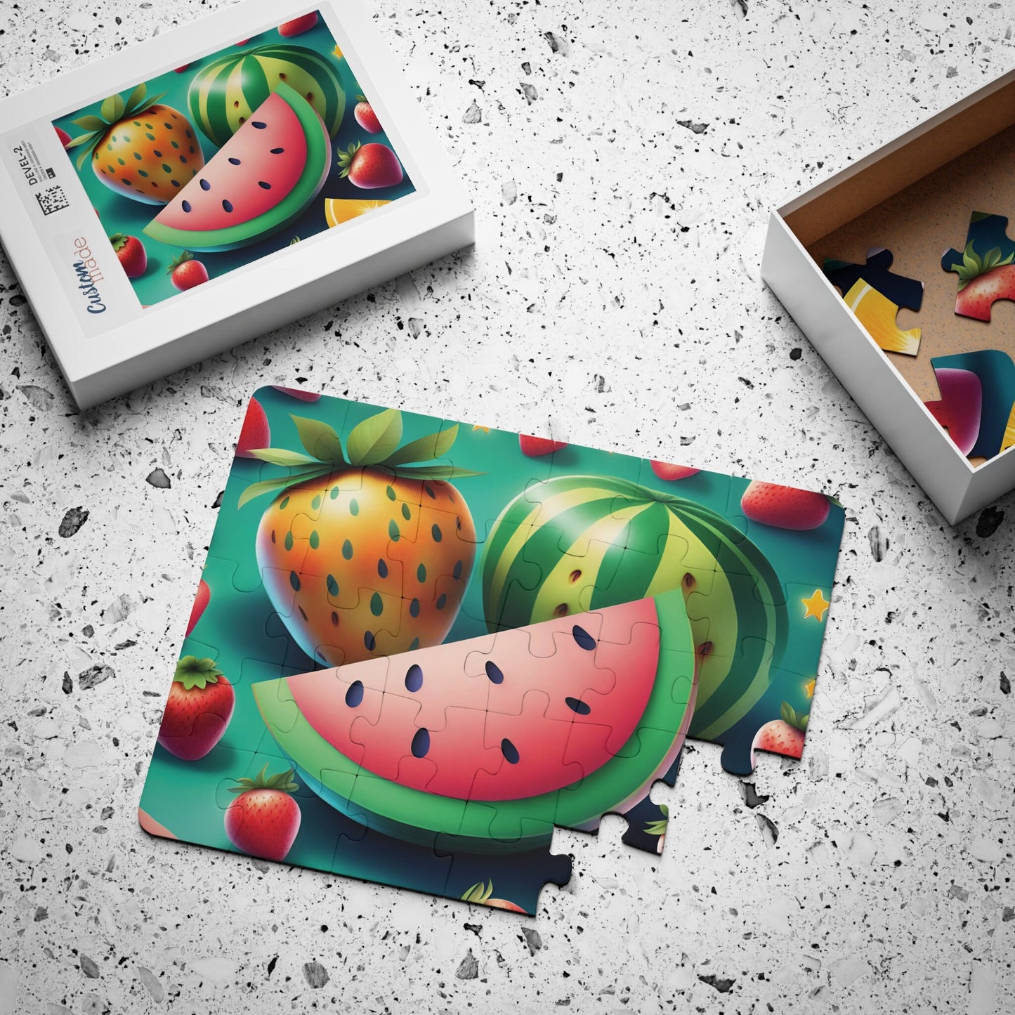 Kids Puzzle, Jumbo Strawberry Watermelon Fruit Puzzle, 30-Piece, Easy
