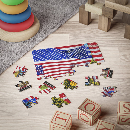 Kids Easy Puzzle, Jumbo American Christmas Flag Puzzle, Games and Toys Puzzle