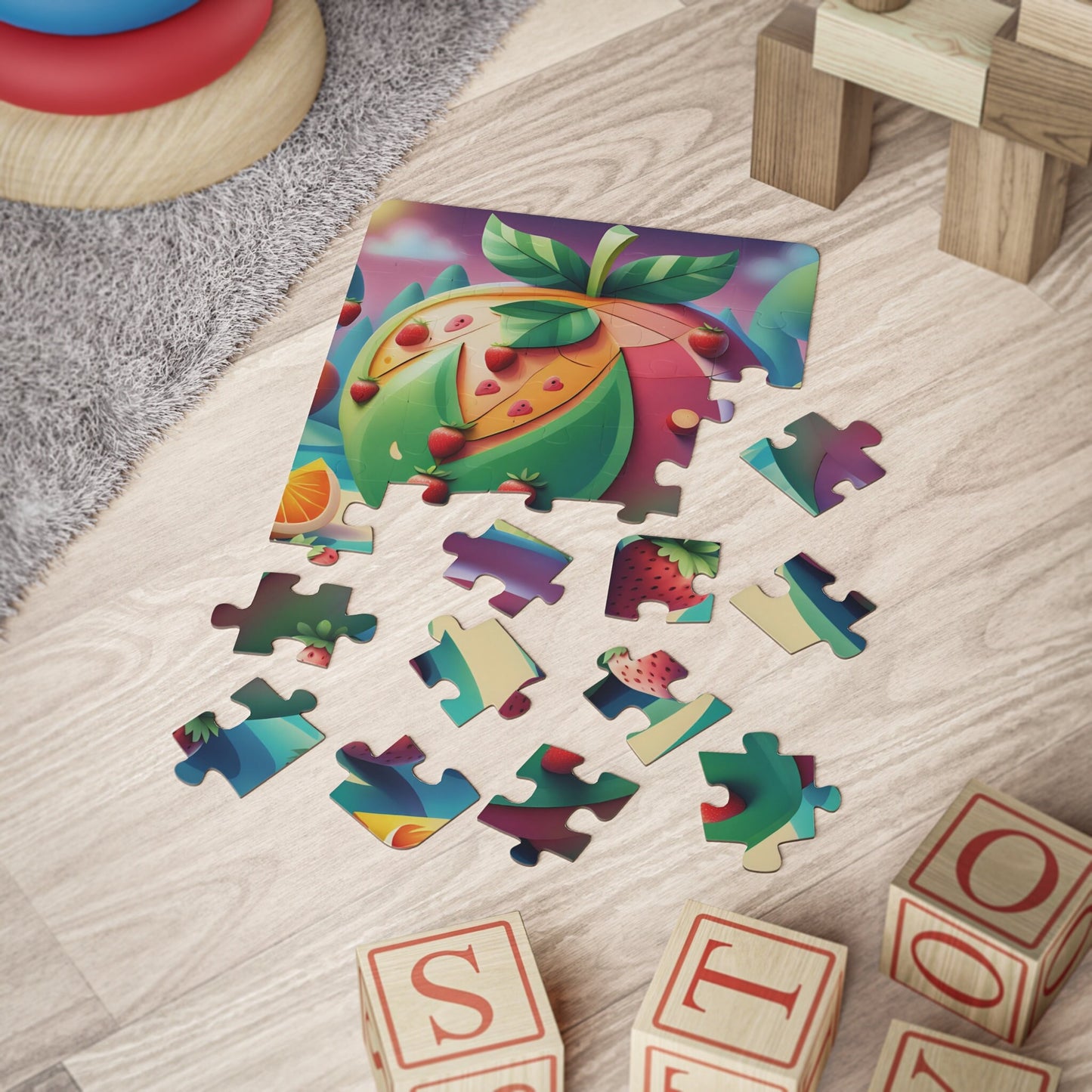 Kids Jumbo Apple Puzzle, 30-Piece, Easy Fruit Puzzle