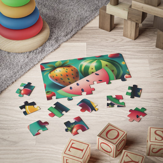 Kids Puzzle, Jumbo Strawberry Watermelon Fruit Puzzle, 30-Piece, Easy