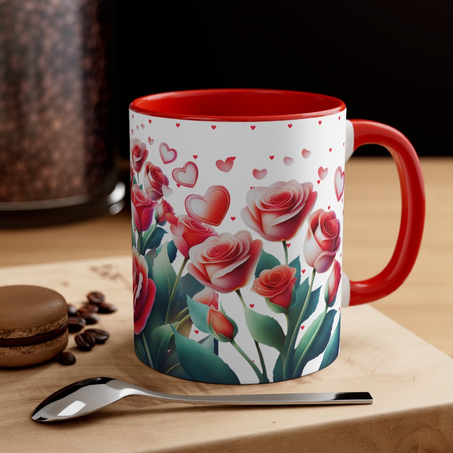 Coffee Tea Mug 11oz, Valentines Gift Idea, Valentine Anytime Rose Garden Mug, Romantic Rose Mug, Floral Mug Cup