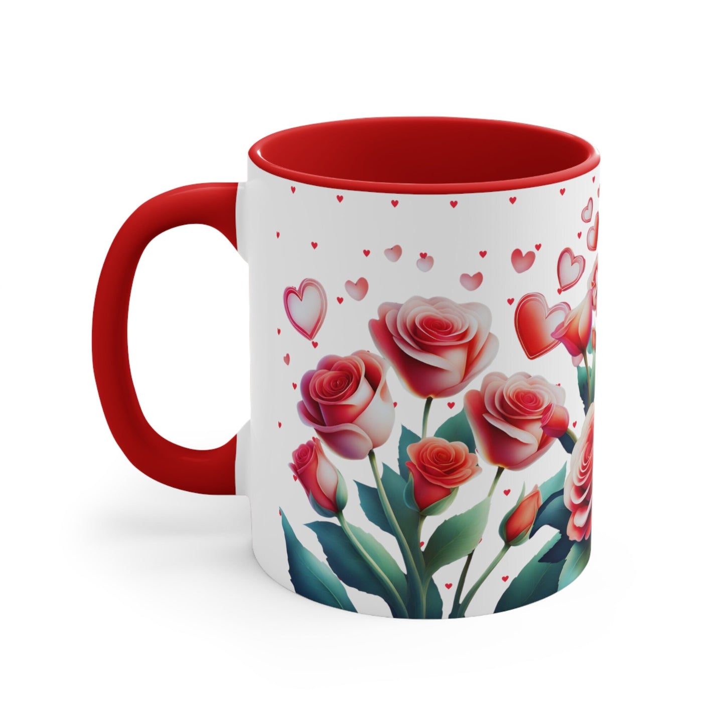 Coffee Tea Mug 11oz, Valentines Gift Idea, Valentine Anytime Rose Garden Mug, Romantic Rose Mug, Floral Mug Cup