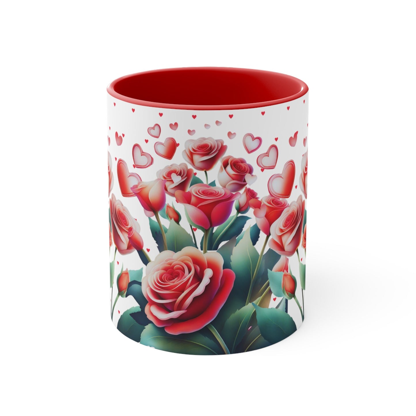 Coffee Tea Mug 11oz, Valentines Gift Idea, Valentine Anytime Rose Garden Mug, Romantic Rose Mug, Floral Mug Cup