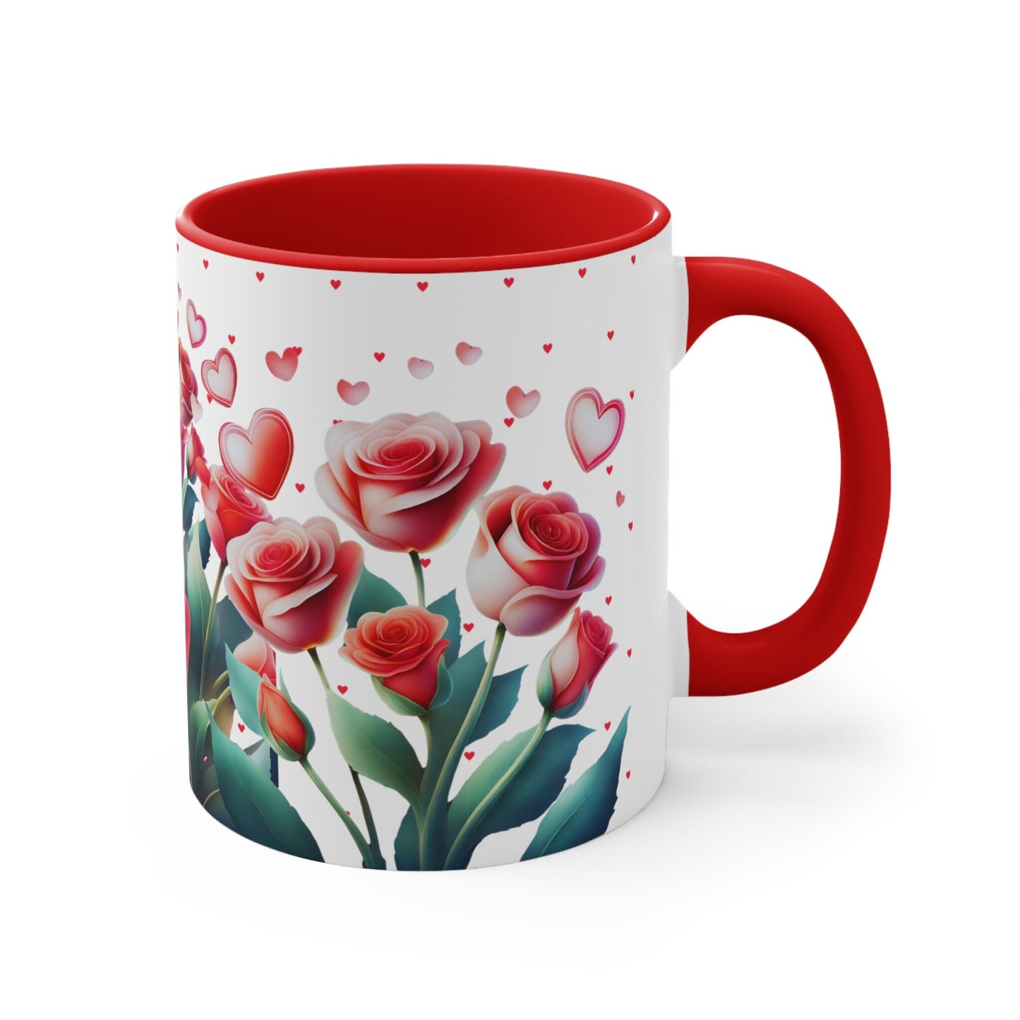 Coffee Tea Mug 11oz, Valentines Gift Idea, Valentine Anytime Rose Garden Mug, Romantic Rose Mug, Floral Mug Cup